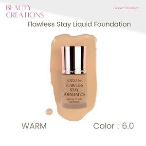 BEAUTY CREATIONS, Flawless Stay Liquid Foundation, Color,  # 6.0